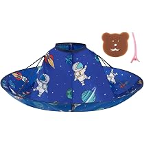 SOLUSTRE Kinder Haarschnitt Umhang – Wasserdichte Friseurschürze Für Jungen & Mädchen, Größe Ca. 85x85 Cm, Blau