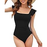 TcIFE Costume da Bagno Donna Un Pezzo Piscina Monokini Push Up Bikini Interi Arruffato Pancia Piatta Ruffle Beachwear Swimwea