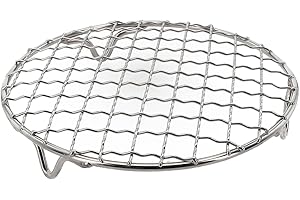 Gettimore Stainless Steel BBQ Grill Rack, Round Cooking Grids with Legs, Barbecue Replacement Grill Grates for Various Stoves(35cm)