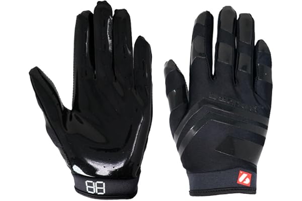 BARNETT FRG-03 Gants de Football américain de Pro Receveur, RE,DB,RB, Noir