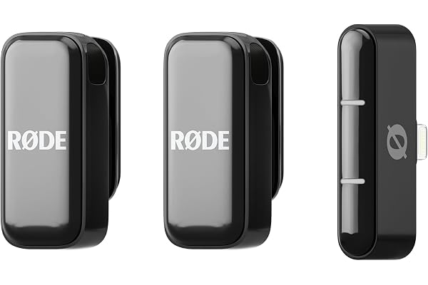 RØDE Wireless Micro, Microphone sans Fil Compact, Deux micros avec boîtier de Charge pour l’Enregistrement vidéo sur Smartphone et la création de Contenu, Lightning (Noir)