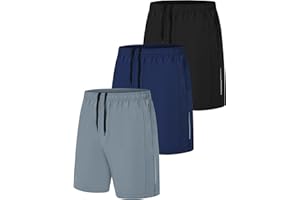 Zoofly Lot de 3 Shorts d'été de Sport pour Hommes Séchage Rapide Jogging Fitness Hommes Pantalons de Sport avec Poches Pantalons de Course en Plein air