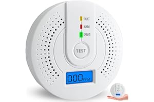 ZITUSO Carbon Monoxide Detector,Replaceable Battery Operated CO Alarm Detector with test button and digital display suitable for home, office,Comply with EN50291(AA Batteries NOT Included)