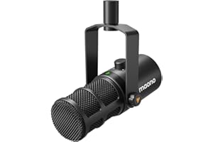 MAONO Micrófono dinámico USB XLR para Podcast, PC, Radiodifusión, Grabación, Streaming y Juegos con Software, EQ, Tap-to-Mute, Control de Ganancia y Volumen