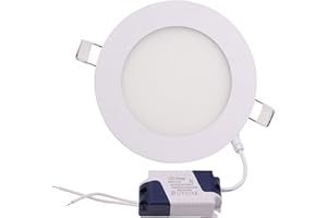 XUNATA 3-18W Round Recessed Ceiling Light, Flat LED Panel Down Lights Ultra Slim Lamp (Natural White 4500K, 6W)