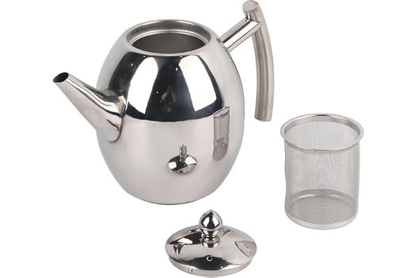 Hilitand 1L/1.5L Bouilloire/Théière/Cafetière en acier inoxydable avec le filtre (1000ml)