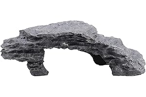 Lazmin112 Turtle Hideout Cave, Simulation Kletterhöhlenmodellierung Robustes Harz Grau Harmlose Schildkrötenversteckhöhle für Haustiere