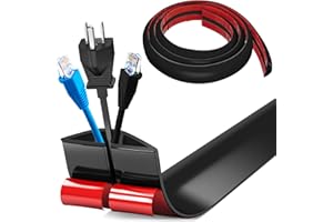 MEYUXG Floor Cord Covers Channel, Floor Cable Cover Protector, 5cm x 2m Heavy Duty Wire Cover, Protect Cables and Prevent Trip Hazards, Suitable for All Power Cords, Home, Warehouse, School (Black)