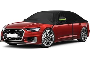 JINSENTGG Halbe Autoabdeckung Ersatz für Audi A6 2005-2025 Softtop Dachschutz Autoabdeckung Wasserdicht, Halbe Garage mit Riemen, UV-beständig für jedes Wetter