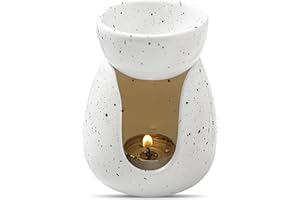 FYting Duftlampe für ätherische Öle - Keramik Diffusor mit Teelicht, Aromatherapie Ofen, Kerzenhalter für Halloween, Weihnachten, Geburtstag (Weiß)