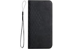 EVERAINY-EU Everainy Cover Compatibile per Xiaomi Redmi Note 11S/Note 11(6.43") Silicone Pelle Libro con Corda Bumper Motivo Flip Portafoglio Case Antiurto Resistente Magnetica Protettiva Custodia (Nero 1)