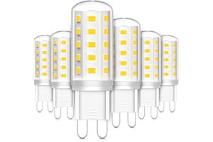LEDYA Bombilla Led G9 3W, 6000K 380LM, Equivalente a una Bombilla Halógena de 30W-40W, Sin Parpadeo, Ángulo de Luz de 360°, No Regulable, Pack de 6 (Blanco Frío)
