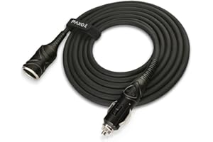 PAXO 2 m przedłużacz samochodowy 12 V, bezpiecznik 15 A, przewód gumowy z wtyczką i gniazdem, taśma na rzepy, do gniazda zapalniczki samochodowej