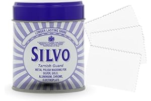 AVATOPIA Silvo Polish Wadding Tarnish Guard 75g with 3x Professional Jewellery Cleaning Cloths | Silver Cleaner & Jewellery Cleaner | Metal Polish for Silverware, Chrome & Brass
