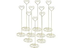 NLMAYT Table Number Holders, Place Card Holder, 10 Pcs Heart Shape Memo Holder Stand Clip for Weddings Restaurants Birthdays Party Name Sign Table Decoration
