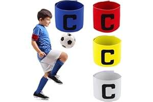 ‎YUECHENGGUI Yuechenggui 4 STK Kapitänsbinde Kinder Fussball Capitan Armbinden, Verstellbare Kapitansbind Kinder, Multicolor Kapitän Band Fußball Elastic Spielführerbinde, Kapitäns Armbinden für Kinder