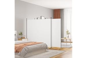 HOMIUSE 525x180 cm Raumteiler Paravent Trennwand Balkon Sichtschutz Paravent Raumteiler Innen Sichtschutz Garten Balkonschutz Seitenmarkise Ausziehbar Stellwand Weiß