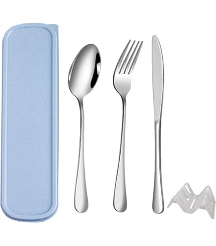 Set Posate Da Viaggio In Plastica - 2 Confezioni Con Custodia - Per Adulti - Rosa E Nero - Foto 11