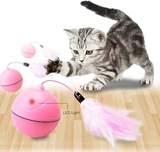 Wanfei Interactif Jouets Pour Chat 360 Degrés Auto Rotative Balle Electronique Jouet Pour Animaux De Compagnie Chats Chiens Chaser Ball Intégré