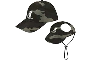 Pawaboo 2PC Owner and Dog Hat Set, Pet's Mom/Dad Baseball Cap Set, Dog Visor Cap Sun Protection Hats with Ear Holes and Adjustable Strap, Family Matching Hats, XL, Camouflage Green