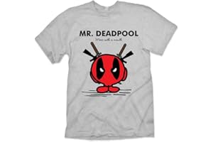 MADHATTERS TEE PARTY Mr Deadpool 'Geek' T-shirt Inspired by Marvel Comics - Sport Grey
