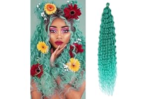 Dsoar Capelli a Torsione Profonda all'Uncinetto Onda d'Acqua Torsione Fasci di Capelli Sintetici Ricci Che Intrecciano l'Estensione dei Capelli Ombre, 22Inch 3 Packs