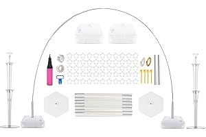 PILIN Reusable White Adjustable Balloon Arch Stand Kit with 2 Pieces Table Balloon Stand Water Fillable Base for Birthday Wedding and Graduation DIY Party Decoration