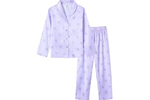 Ewbob Schlafanzug Mädchen Kinder,Niedliche Pyjamas Sets,Satin Pyjama für Mädchen 5-14 Jahre