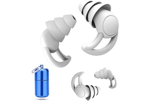 CHLFFUA Bouchons d'oreilles antibruit silencieux 2 paires en silicone super doux, confortables et réutilisables, 30-40dB, idéaux pour le sommeil, les voyages et les concerts (gris)
