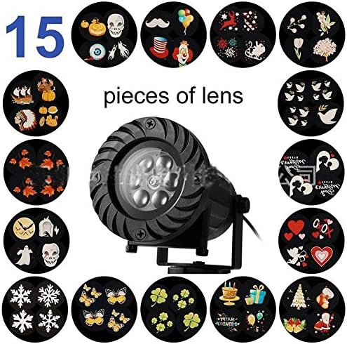 TIAO New Christmas Landscape Lights, Halloween remote control Light Projector, 15 Patterns Outdoor Rotating Light Projector Spotlight, LED Waterproof Light Outdoor Garden, Decorating Xmas