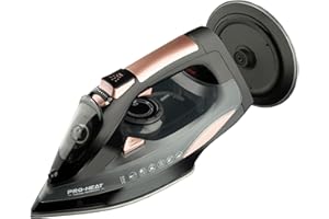 EDHA Dampfbügeleisen kabellos 2400 W kabelloses Bügeleisen, Sohle mit keramischer Antihaftbeschichtung Vertikal bügeln, Tropfstop, Antikalk, selbstreinigend mit Wassertank, Cordless Steam Iron