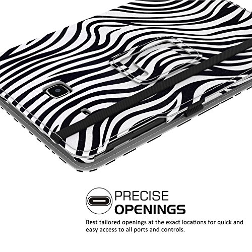 MoKo Tab E 9.6 Hülle – Kunstleder Ständer Schutzhülle Smart Cover mit Stift-Schleife für Samsung Galaxy Tab E 9,6″ (Wifi/4G LTE Version) 2015 Tablet-PC, Zebra Schwarz - 3