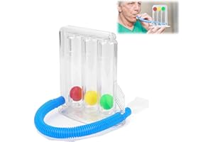 MIAYICAL Allenatore Polmonare,Esercitatore Respiratorio,Spirometro Incentivante,Sistema di Allenamento Respiratorio a 3 Camere per la Funzione Polmonare e Logopedia