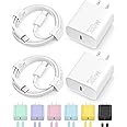 iPhone 16 15 Charger Fast Charging Type C Chargers USB C Charger Block iPhone 16 Chargers with 2 Pack 6FT Cable for iPhone 16/16 Plus/16 Pro/16 Pro Max/iPhone 15/15 Pro Max/iPad Pro/AirPods