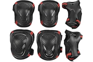 FAKEFACE Liying Neu Damen Herren Protektoren Set Schützer Set 6pcs Knieschoner Ellenbogenschützer Handgelenkschoner für Kinder und Jugendliche