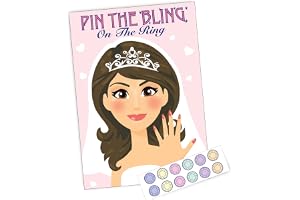 Pin The Bling on The Ring Game – Hen Party Game for Guests – Hen Night Party Game – Bridal Shower Activity – 12 Player - Love