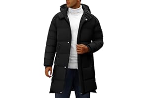 YUSON GIRL Yuson Gir Abrigo Hombre Chaqueta Largo Hombre Invierno Ligero y Resistente Agua Parka Grueso Cazadora con Capucha Cálido Acolchado Abrigos Cremallera Viento Coat Chaquetón