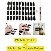 Mithra Life 25 Adet Kavanoz Baharat Kalemli Sticker Etiketi MIT1102