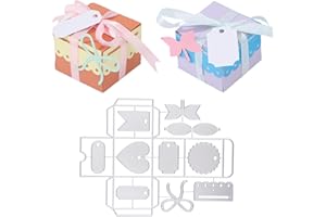 GLOBLELAND Matrices de Découpe de Coffret Cadeau 3D Noël Coffret Cadeau nœud Papillon Découpe des Matrices Coffret Cadeau de Bonbons de Mariage Dé coupé pour Carte en Papier gaufrée Scrapbooking