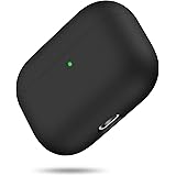 Silikon Hülle Kompatibel mit AirPods Pro 2021 2019, Front LED Sichtbar Hülle, Case Zweiteilige Schutzhülle, unterstützt Kabel