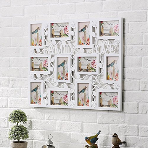 Ddj Frames großes Puzzle Stil 12 4 x 6 Wand aufhängen Collage Bilderrahmen, passt Standard 10,2 x 15,2 cm Fotos, 12 Öffnung, perfekter Bilderrahmen für Familie Bilder. Collage und mehrere Öffnung Frames