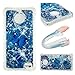 Produktbild Moto E4 Hülle Flüssig,Moto E4 Hülle Glitzer, LuckyW TPU Silikon Handyhülle für Motorola Moto E4 Bling Glitter Glitzer Flowing Fließend Liquid Flüssig Shinny Moving Star Floating Trend Schwimmend Treibend Stern Quicksand Sparkle Crystal Kristall Tasche Flexible Kratzer Stoßfest Scratch-Resistant Shockproof Etui Bumper Case Cover - Blauer Schmetterling