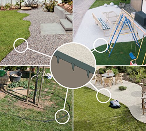 WIGAWay 5-er Pack Rasenkante Metall , Randeinfassung Pflasterkante Raseneinfassung Einfassung - 5