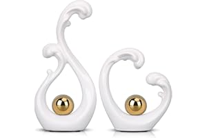 LCCCK Decorazione bianca e oro moderna arte astratta statua e scultura, per soggiorno decorazione e accessori, elegante centrotavola TV stand tavolino cucina ingresso camera da letto, Adornos para Mesa De