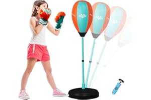 COO11 Kids Punching Bag with Boxing Gloves and Adjustable Stand, Freestanding Punch Bag Set for Boys and Girls, Youth Fitness Exercise Toy, Boxing Kit for Kids 3+ Years (90-120cm and 100-150cm)