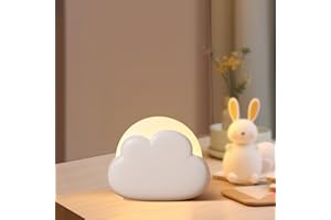 Diboniur Veilleuse Nomade Portable Rechargeable - Nuage pour Allaitement, Lampe Chevet Enfant, Lumière Décor Chambre Bébé, 4 Intensités Réglables (Blanc)