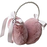 Tainrunse Paraorecchie da donna con perle finte fascia fiocco fiocco peluche sfocato autunno inverno ragazze scaldaorecchie S
