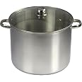 BAUMALU Marmite Traiteur Inox 28cm 13,5L - Triple Fond Induction - Couvercle Verre