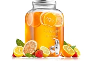 AVILIA Dispenser con rubinetto, Fontana Di Vetro Per Bevande Dispenser per detersivi con capacità di 4L