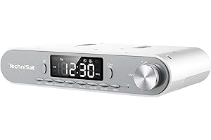 TechniSat Viola Küchenradio - Unterbau Radio mit UKW/FM, LED Display, Arbeitsleuchte, Timer, Bluetooth, Weckfunktion, Freisprecheinrichtung, 5 W Lautsprecher
